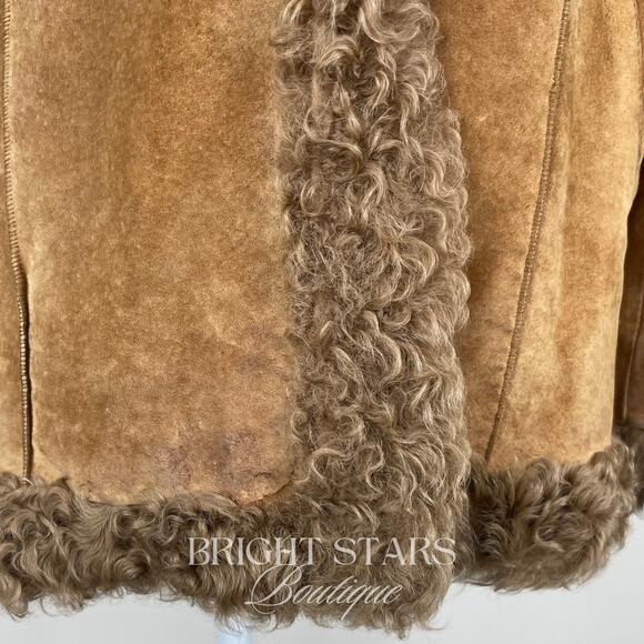 Rare Suede and Fur Jacket ASO Lorelai Gilmore Girls Brown Camel RARE HTF Y2K - Picture 11 of 15